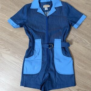 California shake romper in denim size Small